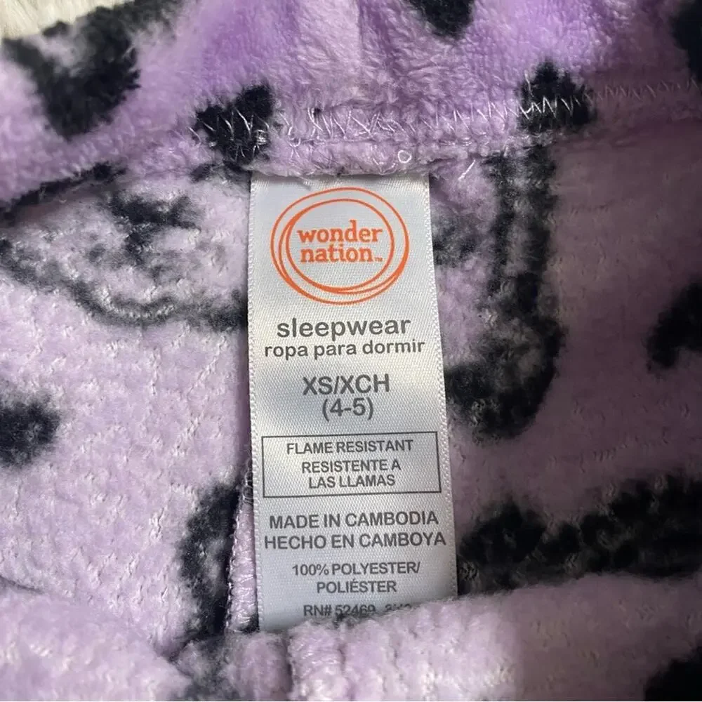 WONDER NATION • Purple + Black Tiger Print Fleece PJ’s Pajama Shorts